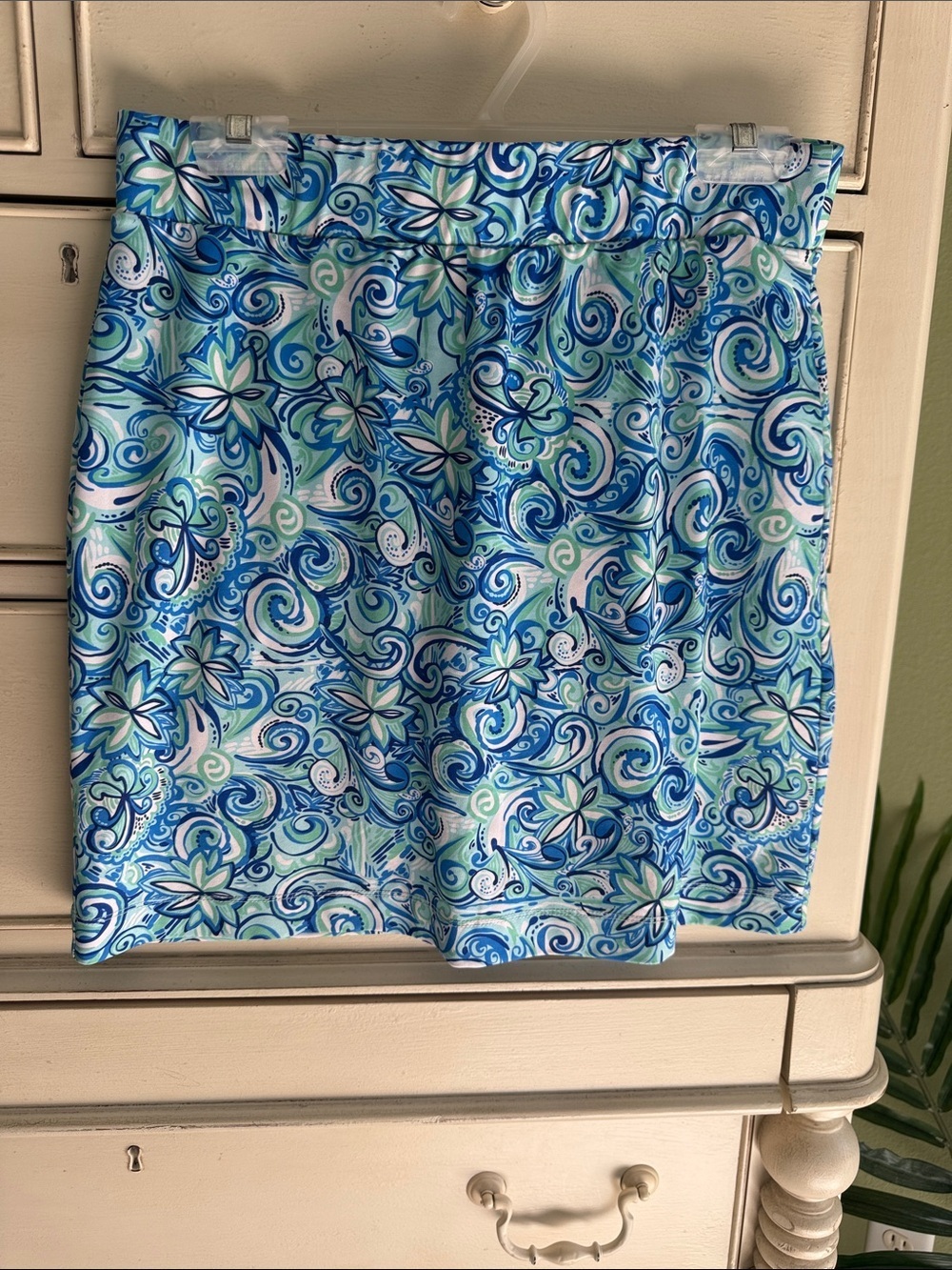 Women’s Blue Floral Print Skort